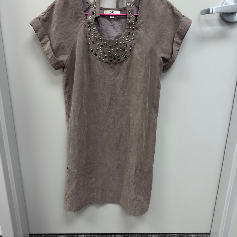 Ya Los Angeles Taupe Tunic with Studded Collar (( looks like Armani Exchange) M